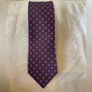 Robert Talbott Burgundy and Blue Patterned Tie